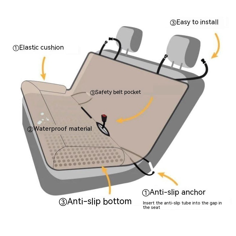 Rear Car Dog Bed – Oxford Fabric Back Seat Pet Bed