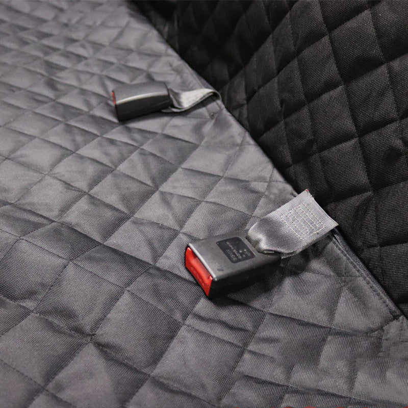 Luxury Rear Car Dog Mat – Two-Seat Cover with Isolation Net & Storage Pocket