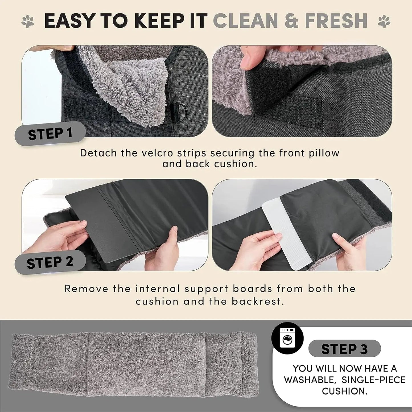 Console Dog Car Seat for Small Dogs – Portable Booster with Plush Cushion